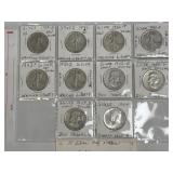 10 Silver Half Dollars As Pictured