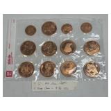 12-.999 Fine Copper Proof Coins-9.75 Ounces