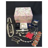 (C) Floral Magnetic Box With Several Pieces Of