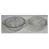 (C) 2 Glass Baking Dishes with Lids-1 Is Pyrex