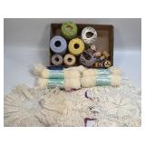 (A) Assorted Cross Stitch String and Doilies As