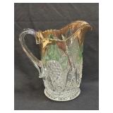 (L) EAPG Clear Pitcher with Gold Gilded Color