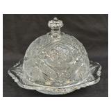 (L) Vintage Etched Glass Covered Cosmos La