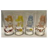 (M) Set of Four 1992 Care Bear Glasses, Tender