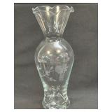 (K) Princess House Etched Crystal Vase 9ï¿½