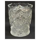(L) Antique Indiana Glass Rayed Flower Pattern