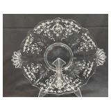 (K) ANTIQUE FOSTORIA ETCHED CAKE PLATE NAVARRE