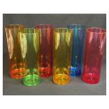 (K) Set of 6 Translucent Colorful Plastic