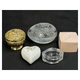 (J) 5 Avon Powder/Trinket Boxes As Pictured