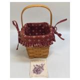 (H) Longaberger 1996 Med Peg Basket with Fixed
