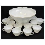 (K) Vintage Westmoreland Grapes White Milk Glass