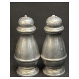 (K) Vintage Empire Pewter Salt & Pepper Shakers 4