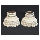 (K) White Rustic Taper Candle Holder Set Of 2