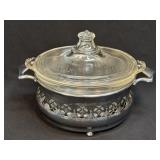 (K) Vintage Silver Plate Casserole Dish with