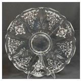 (K) Vintage 13.5" Fostoria Clear Navarre Etch