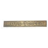 Solid Brass 2ï¿½ x 14ï¿½ Boys Toilet Sign