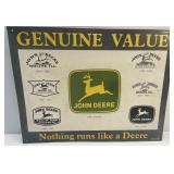 (I) 13ï¿½ x 16ï¿½ Genuine Value John Deere Metal Sign