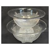 (L) TWO HAZEL ATLAS NESTING BOWLS DEPRESSION