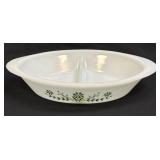 (L) Vintage GLASBAKE DIVIDED CASSEROLE SERVING