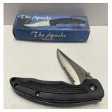 (J) Apache Folding Pocket Knife with Belt Clip