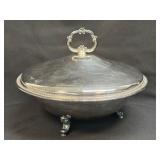 (K) Oneida Silver Plated 3 Footed Bowl w/Lid