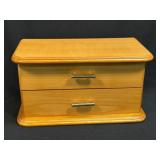 (K) Croft & Barrow Wood Jewelry Box Mirror Drawer