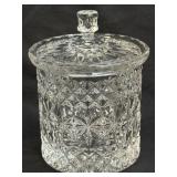 (L) Vintage Crystal Biscuit Jar and Lid Diamond &