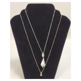 (I) 2 Sterling (925) Necklaces and Black Velvet