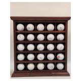 (I) Wooden Golf Ball Display with Assorted Golf
