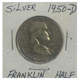 1950-D Silver Franklin Half Dollar