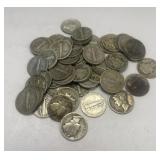 One Roll of 50 Silver Mercury Dimes 90% Silver