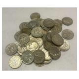 One Roll of 50 Silver Roosevelt Dimes 90% Silver