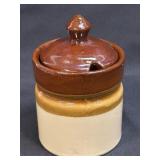 (K) Vintage Glazed Ceramic Honey Pot Holder