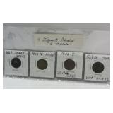 4 Different Decades of Nickels 1867 Shield