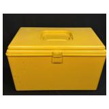 (L) VINTAGE WIL HOLD WILSON YELLOW SEWING BOX