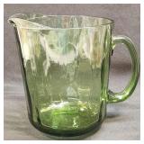 (I) Hazel Atlas 2 Qt Pitcher Vintage Green Glass