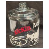 (I) Large Storage Jar with Lid-Ford Advertising-