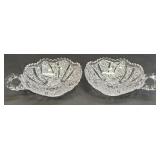 (K) Set of 2 American Brilliant Glass Hobstar