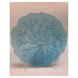 (K) Vintage Bright Pink Glass Divided Serving