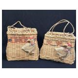 (M) 2 Woven Pocket Book Baskets