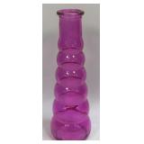(J) Vintage Hot Pink Glass Bubble Vase - 8.5"