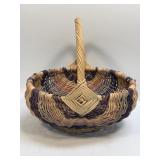 (J) Small Woven Wicker Gathering Basket Gods Eyes
