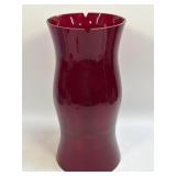 (J) Ruby Red Glass Hurricane Oil Lamp or Candle