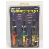 (H) Cen-Tech 3 PC Circuit Tester Set NOS