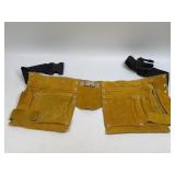 (H) Leather Tool Belt, Multi-Pocket Quick Release