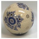 (I) Vintage Porcelain Ball Crackle Glaze Blue