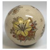 (I) Vintage Porcelain Ball Crackle Glaze Yellow
