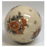 (I) Vintage Porcelain Ball Crackle Glaze Orange