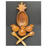 (J) Vintage 1960s Hawaiian Monkey Pod Hand-Carved