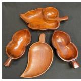 (J) Mid Century Teak Wood Bowls As Pictured